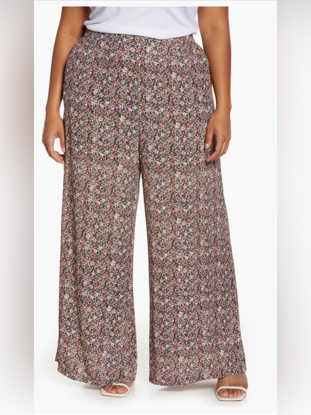 Treasure & Bond Lightweight Elastic Waist Wide Leg Pants